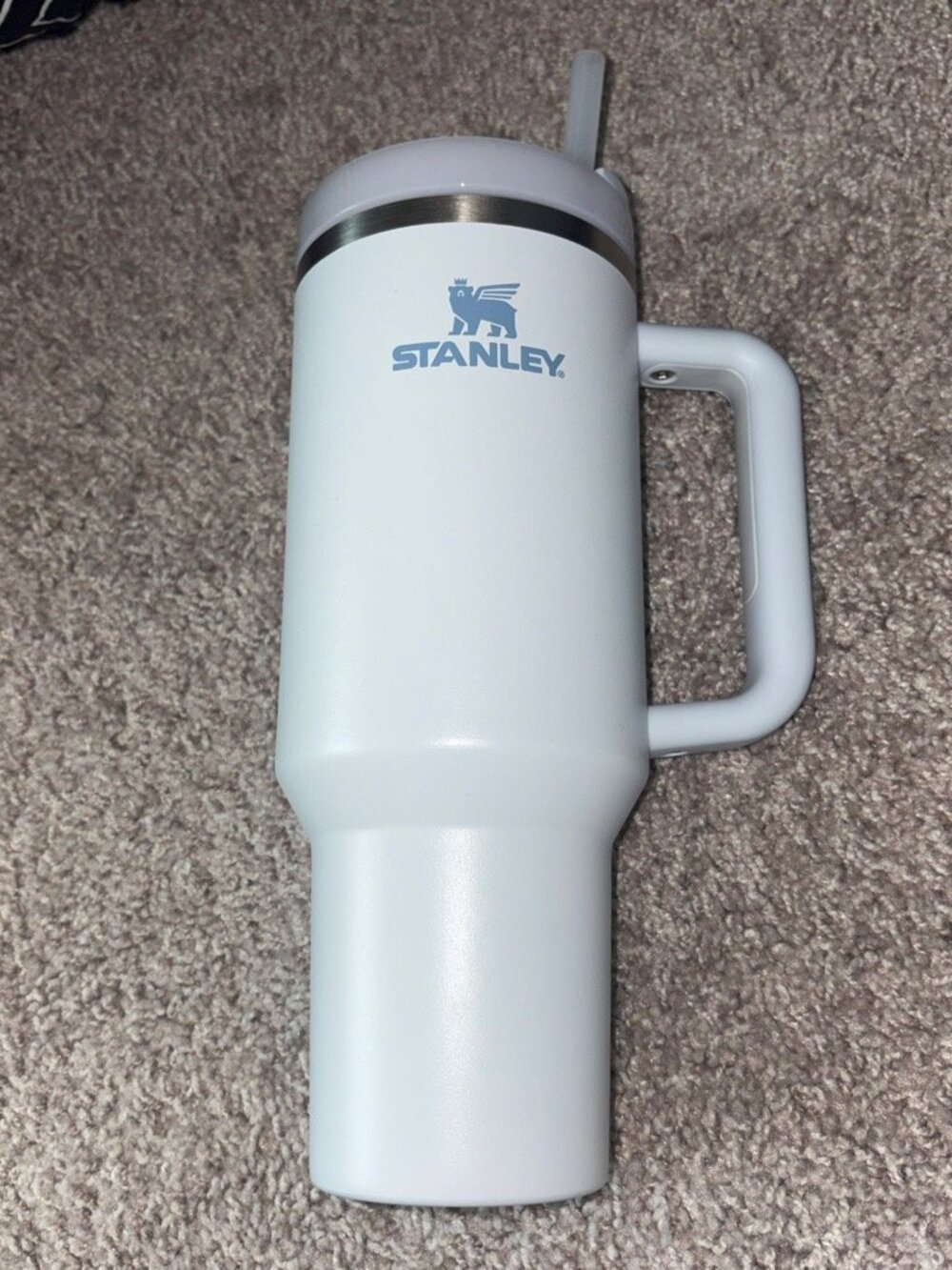 Stanley 40oz Quencher Tumbler White Handle Straw